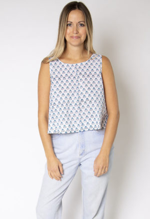 White Teal Floral