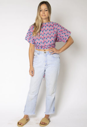 Pink Teal Floral