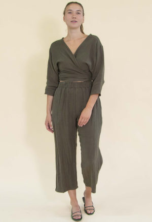 Dark Green Linen