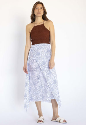 White Blue Floral