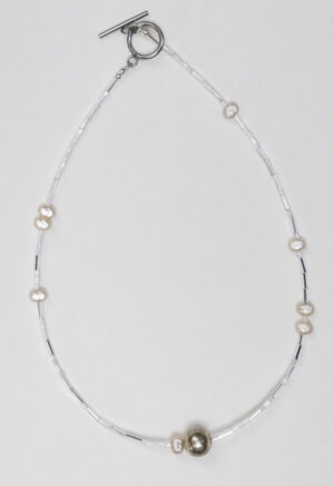 pearl and silver necklace