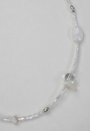white silver and pearl necklace