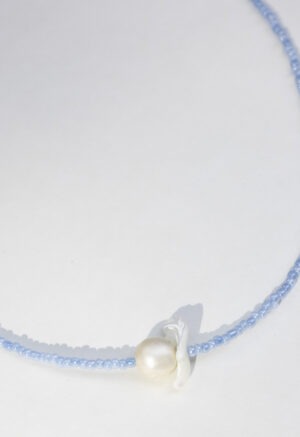 blue pearl and shell necklace
