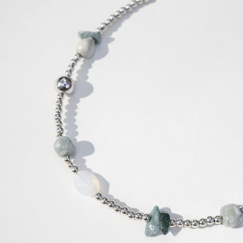 silver and rock necklace
