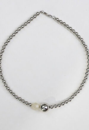 silver beaded necklace