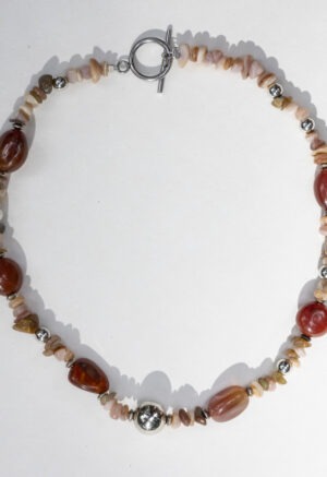 tan, brown and rock necklace