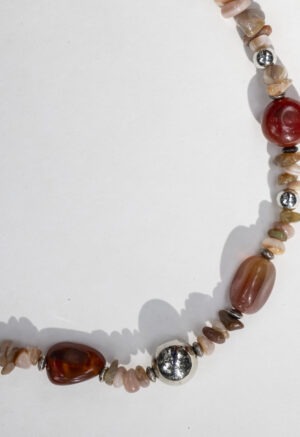tan, brown and rock necklace