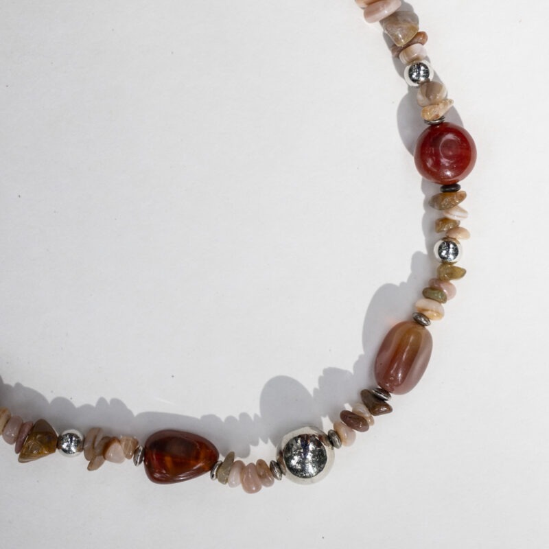 tan, brown and rock necklace