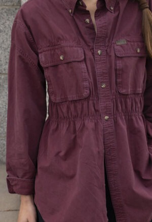 Ruched Button-Up382