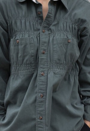 Ruched Button-Up416
