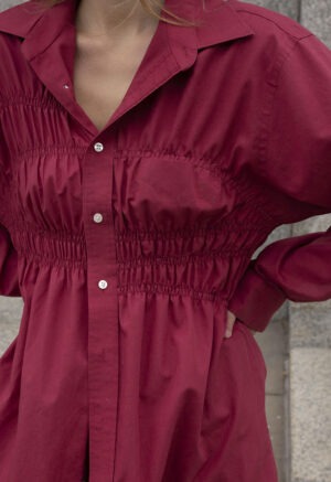 Ruched Button-Up516