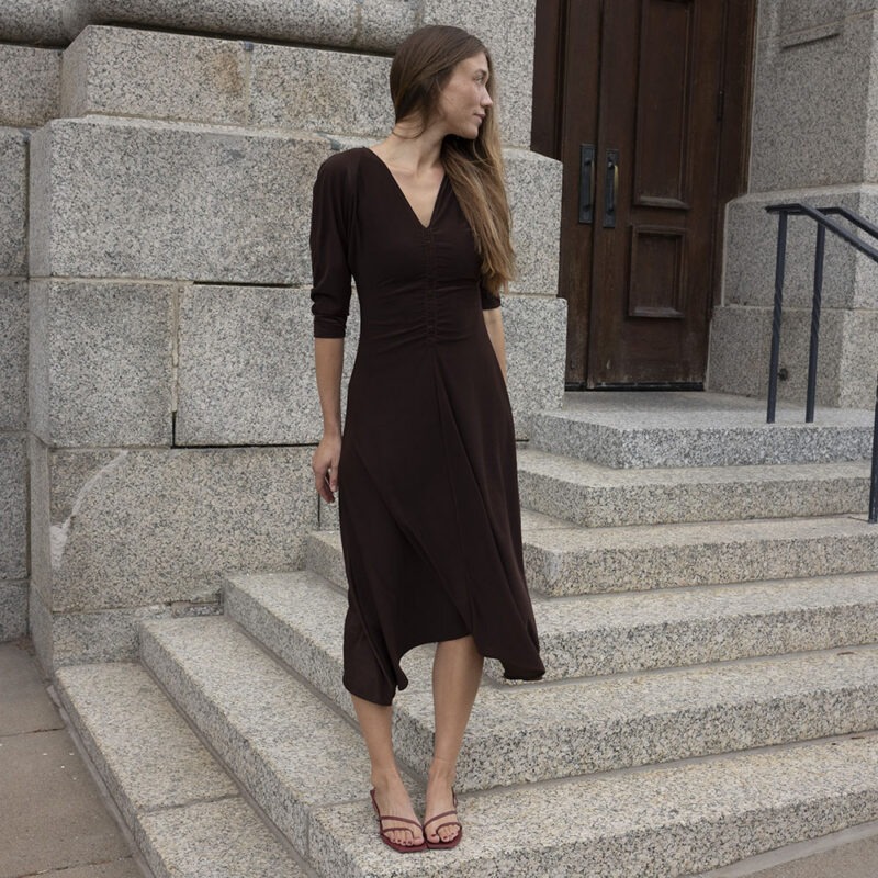 V-Neck Ruched Dress199