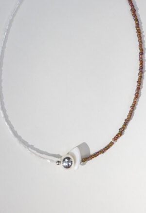 half white half brown necklace